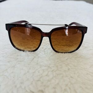 Christian Dior Brown Gradient Women Square Oversized Sunglasses